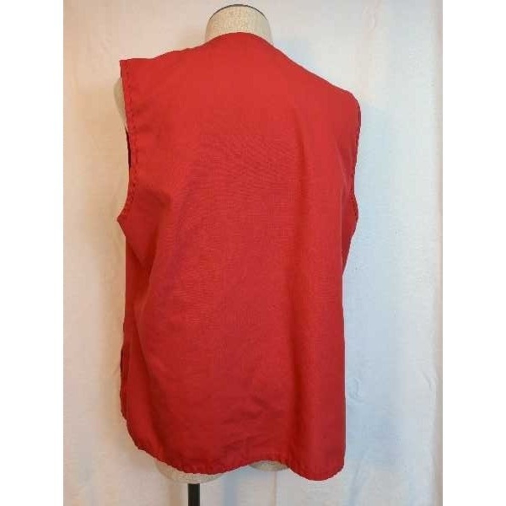 Todd Red Kmart Logo Vest Size 1X V-Neck Button Front Sleeveless Gingham - Picture 4 of 12